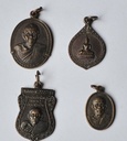 Set of Four Buddhist Good Luck Amulet Charms(magical Amulet to Attract Good Luck), VINTAGE/ANTIQUE Blessed from Different Monks and Temples in Thailan