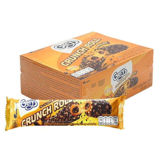 Gery Crunch Roll Chocolate Yellow @ 23g x 13