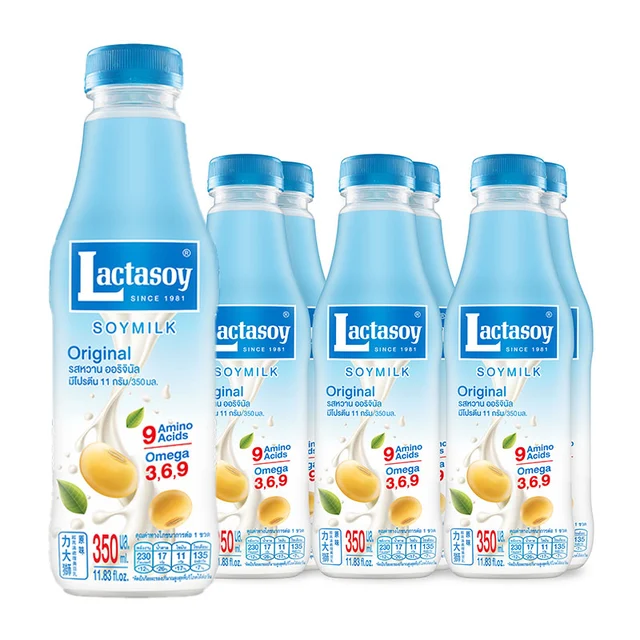 LACTASOY Prompt Soy Milk UHT Plain Sweetened @ 350 ml x 6