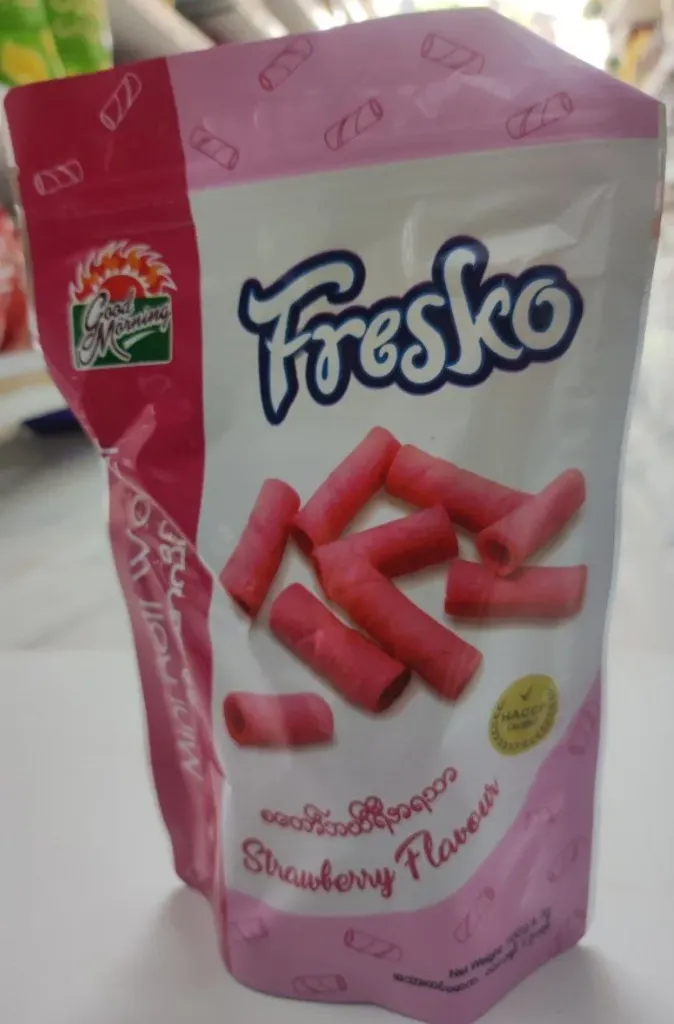 GM Fresko Mini Roll Wafer Stawberry @100g