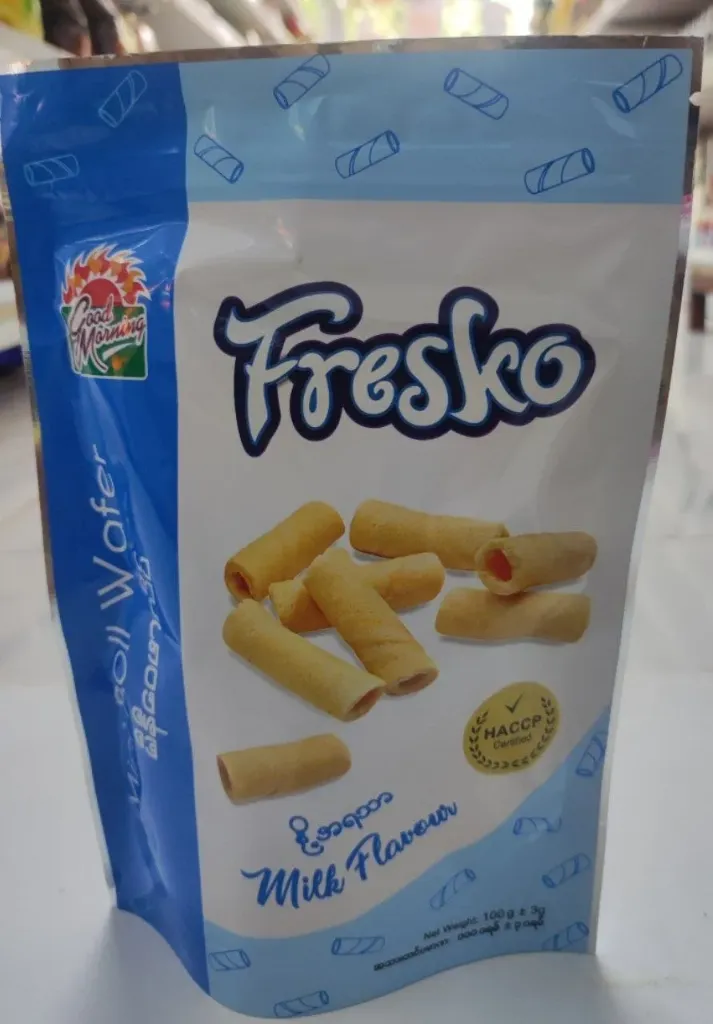 GM Fresko Mini Roll Wafer Milk @100g